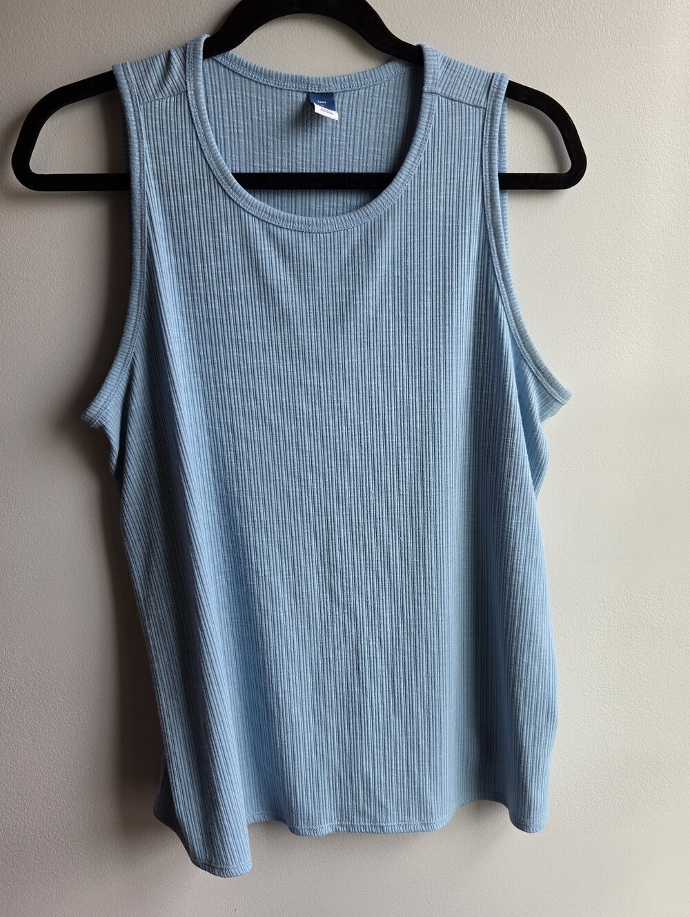 Old Navy Womens Large Luxe Ribbed-Knit Swing Tank Top In Light Blue